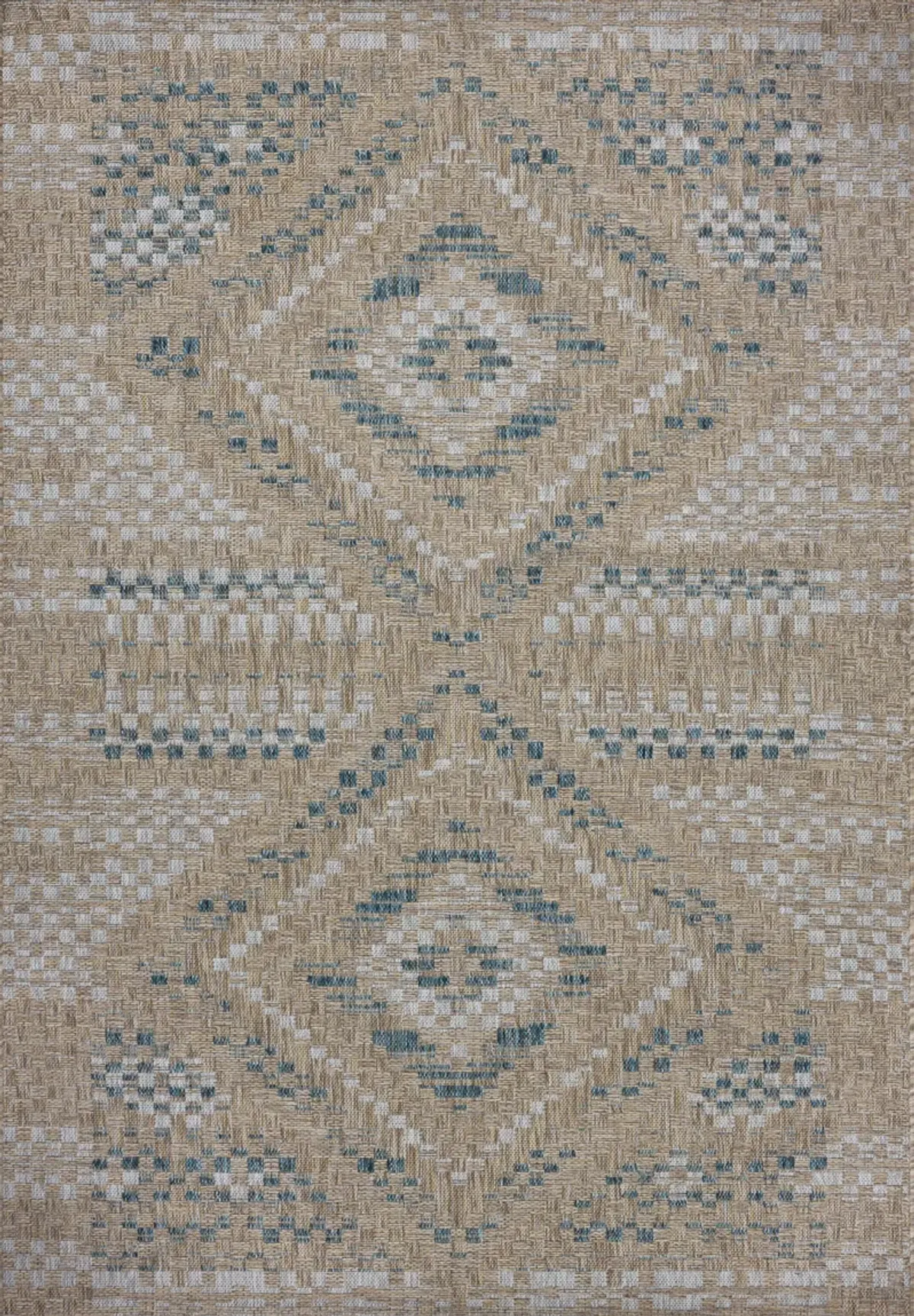 5X8 Topanga Outdoor Rug - Natural/Aqua