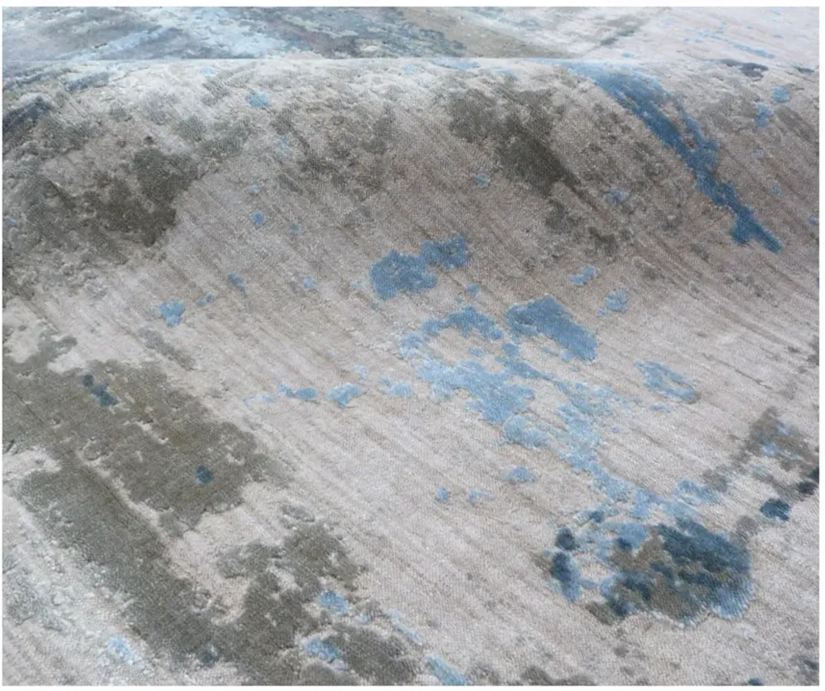 8' X 10' Blue/Gray Hand Knotted Rug