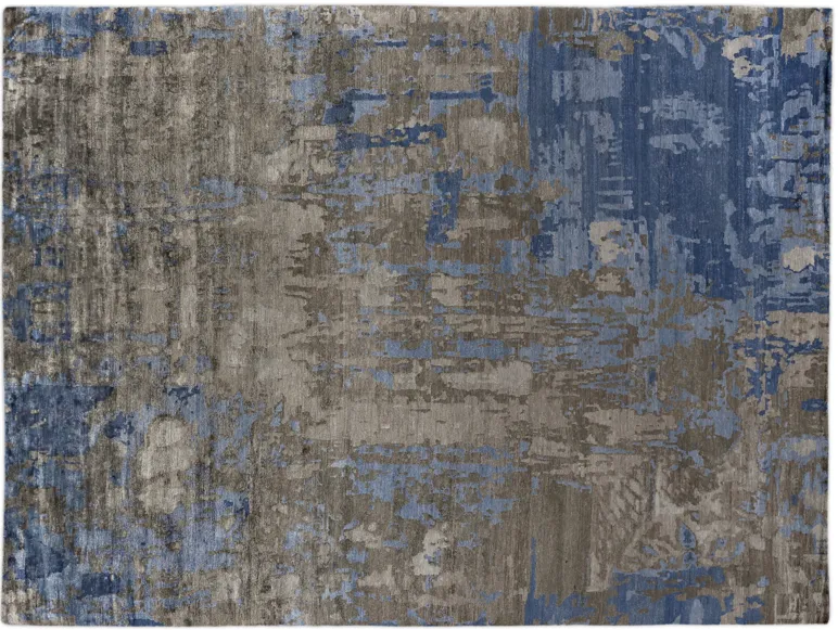 8' X 10' Blue/Gray Hand Knotted Rug