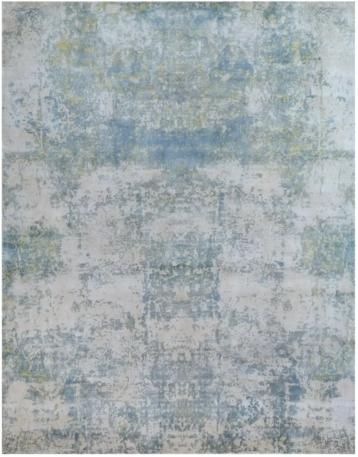 8' X 10' Blue/Yellow Hand Made Rug