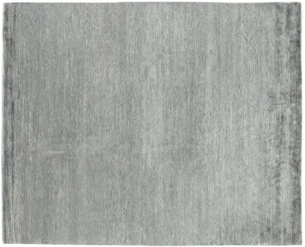 8' X 10' Aqua/Dark Aqua Hand Knotted Rug