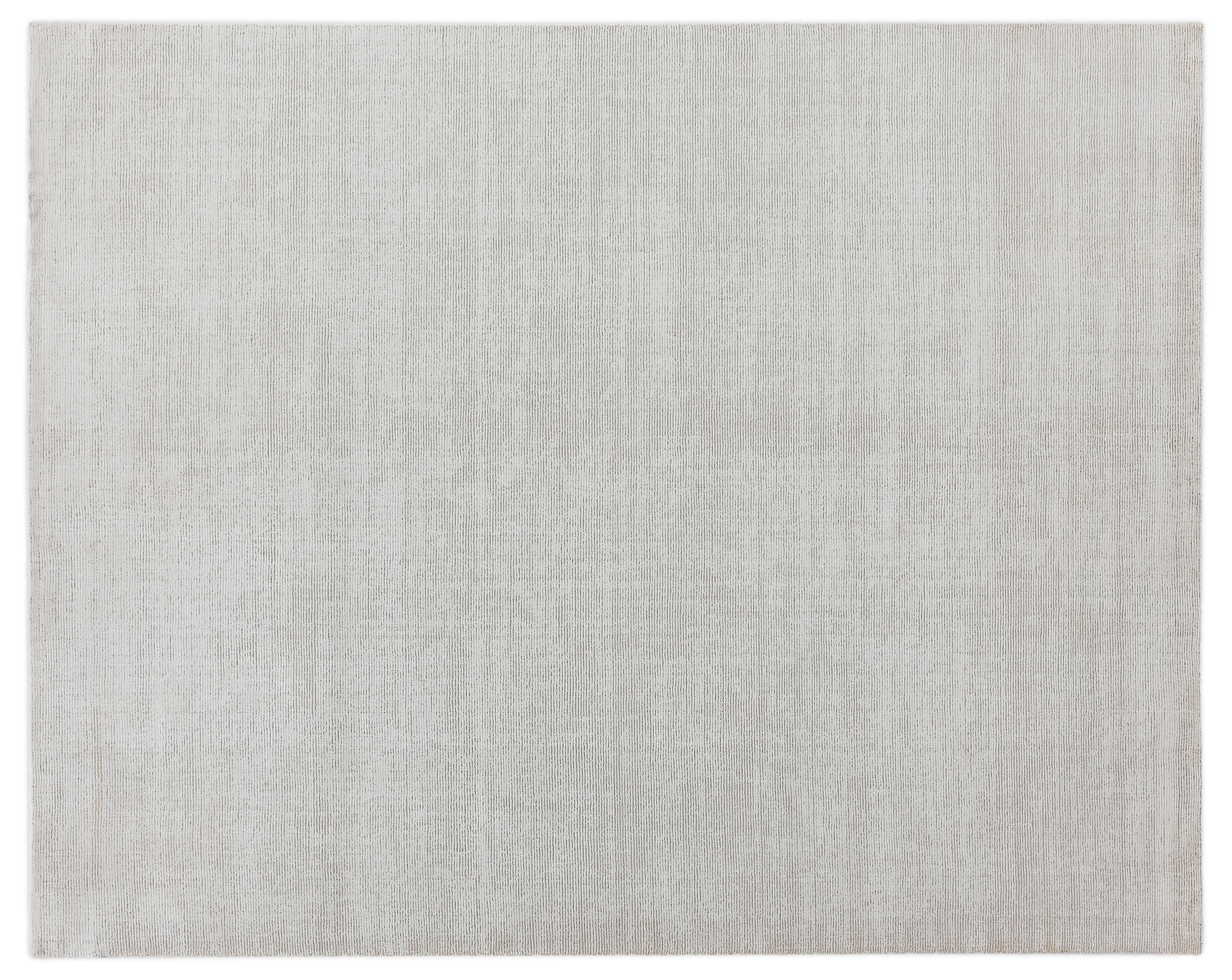 8' X 10' White/Beige Handmade Rug