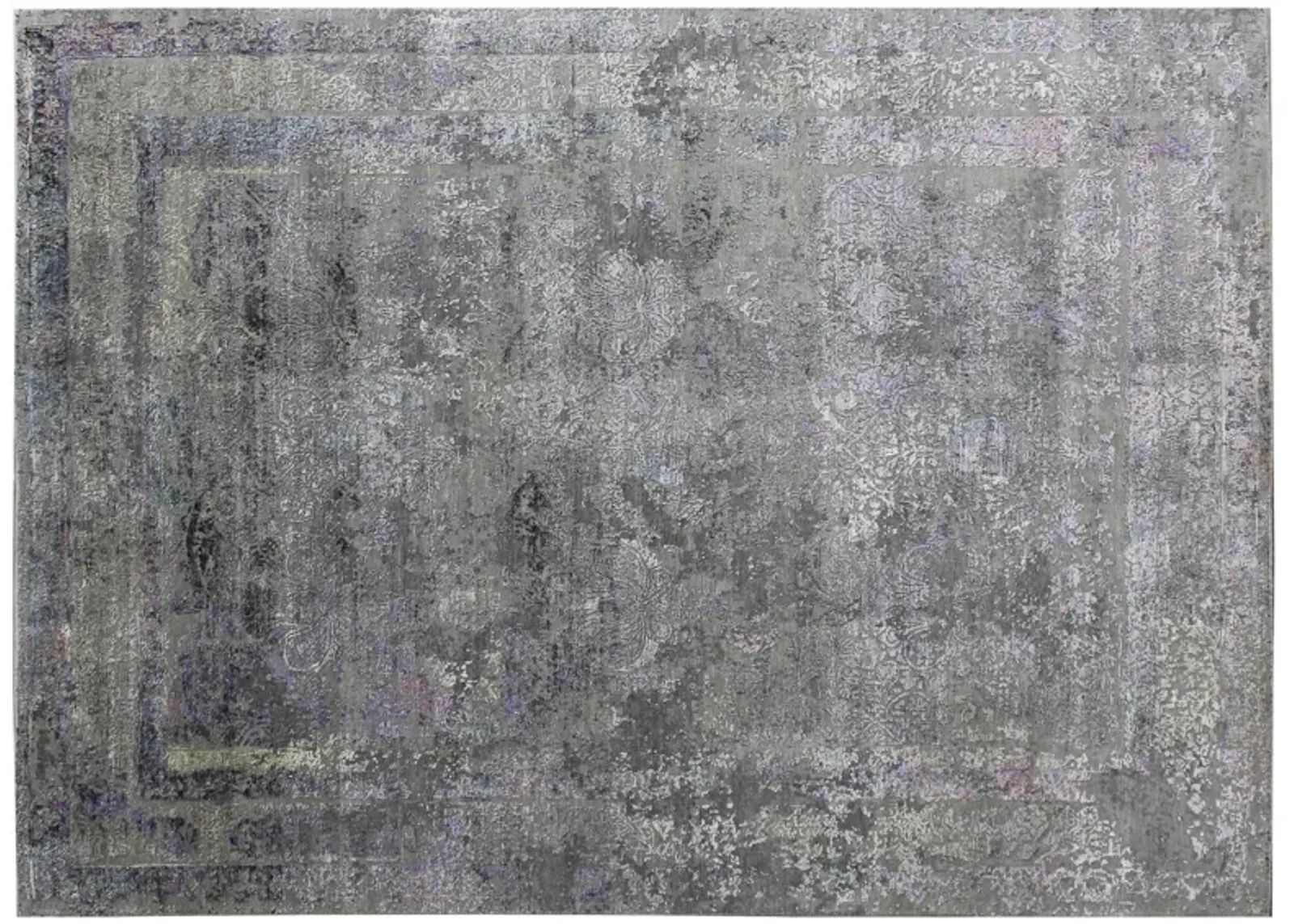 8' X 10' Gray/Purple Hand Knotted Rug