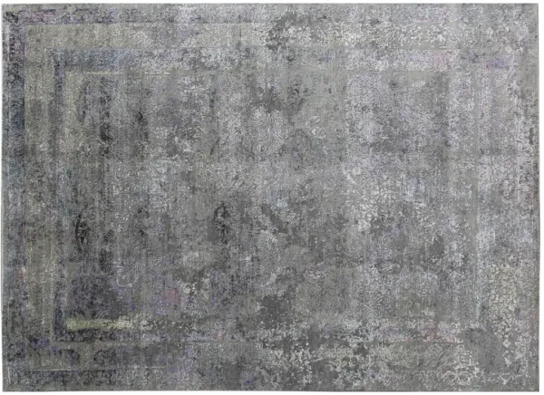 8' X 10' Gray/Purple Hand Knotted Rug