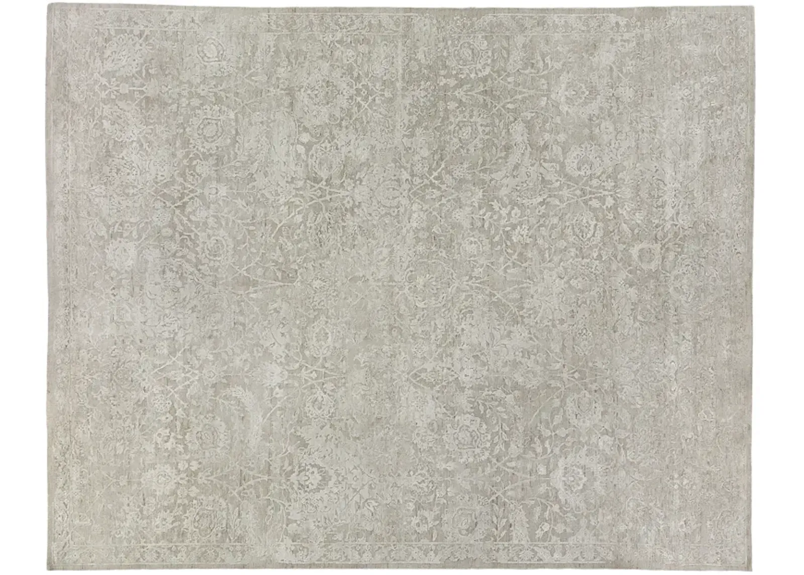 8' X 10' Ivory Hand Knotted Rug