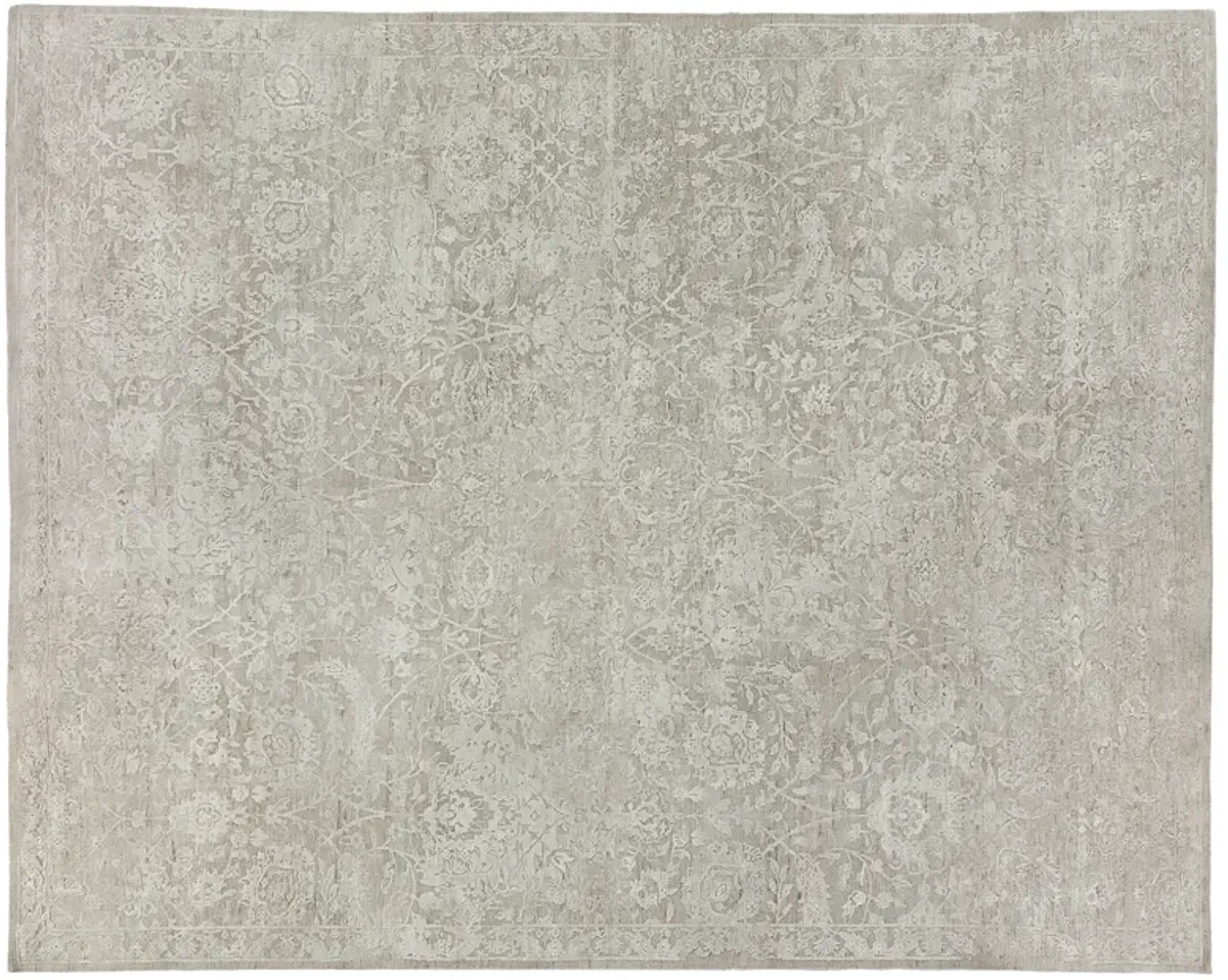 8' X 10' Ivory Hand Knotted Rug