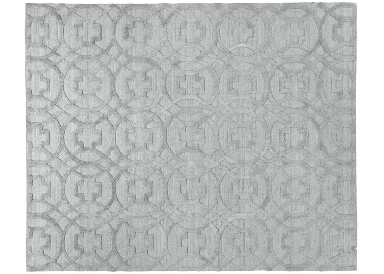 8' X 10' Light Silver Handmade Rug