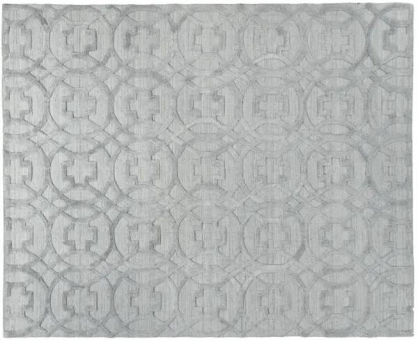8' X 10' Light Silver Handmade Rug