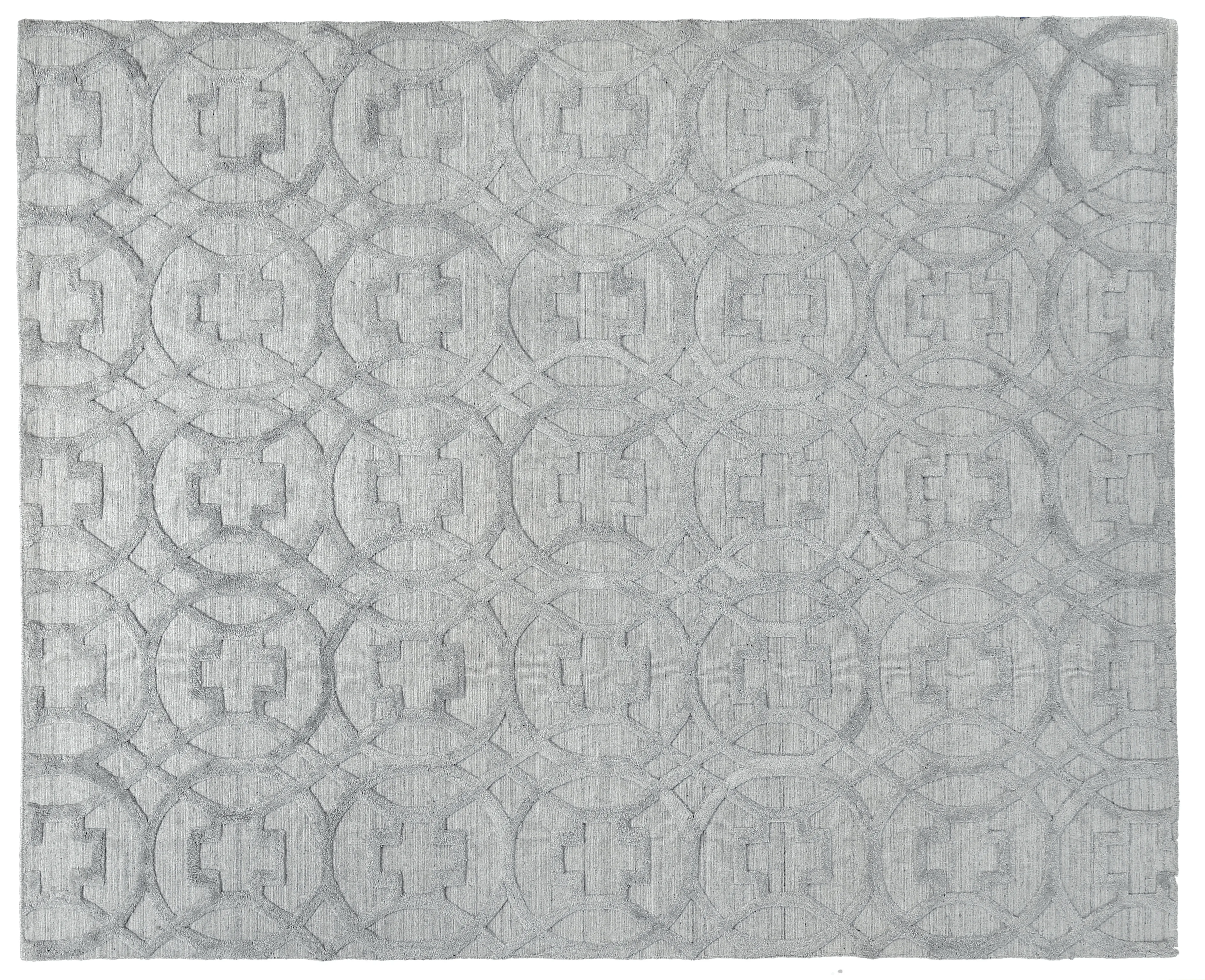 8' X 10' Light Silver Handmade Rug