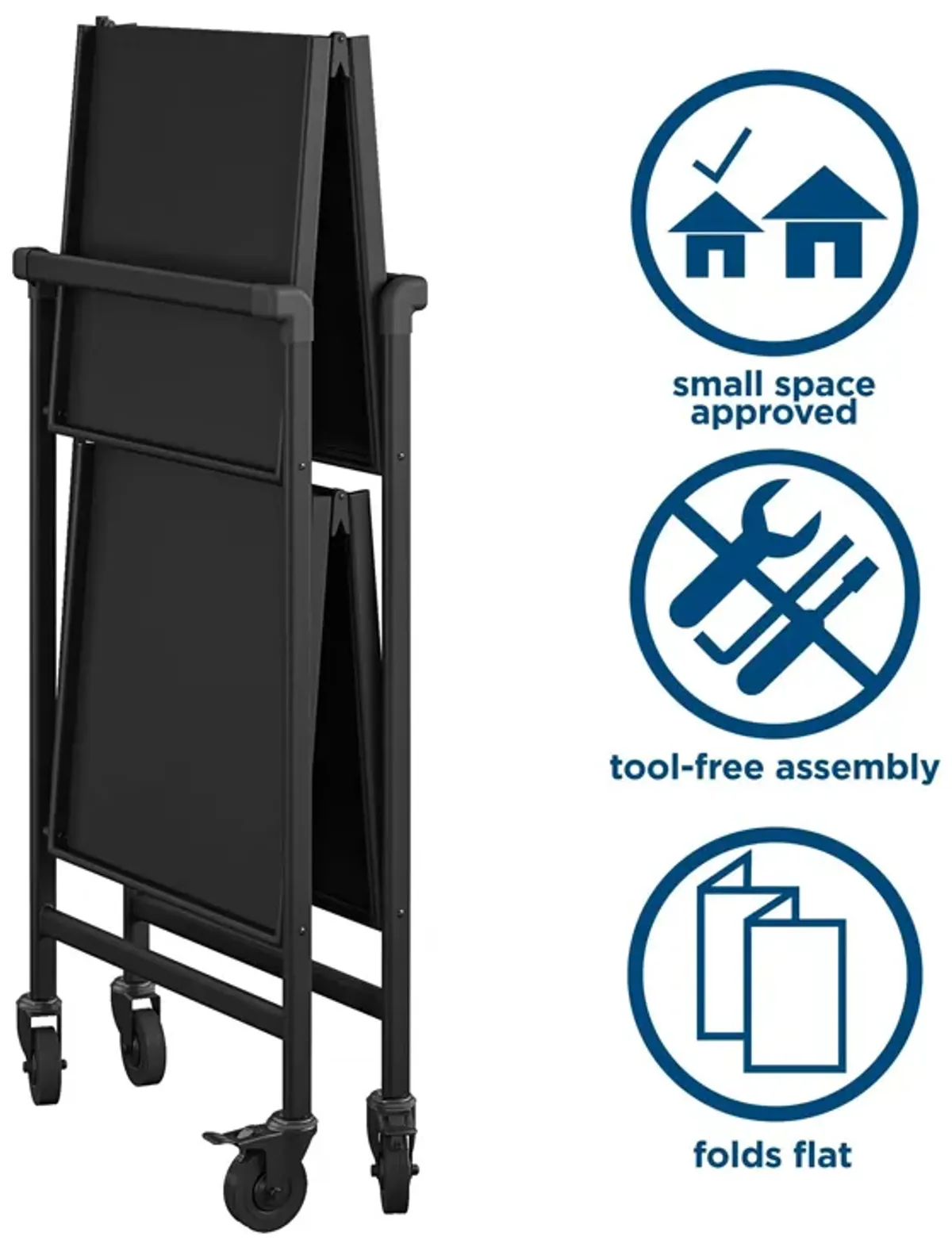 Outdoor Folding Serving Cart with 2 Shelves