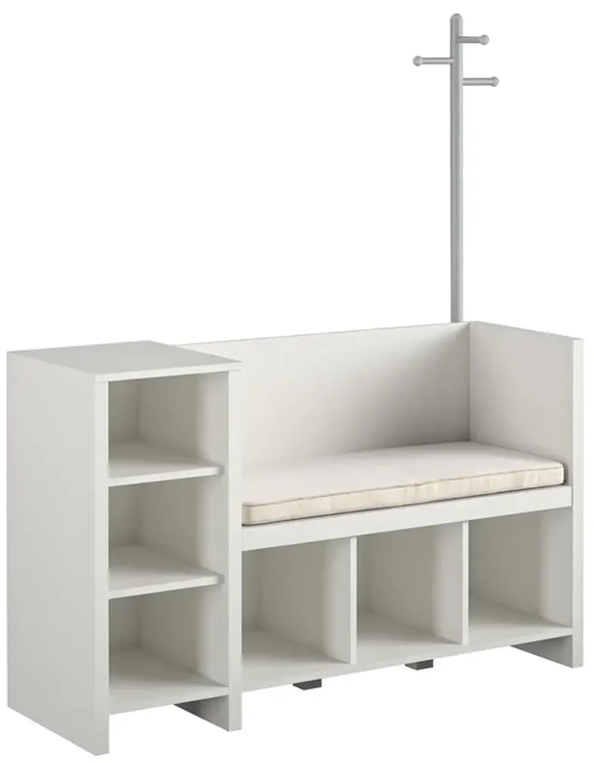 Jocelyn Storage Bench and Coat Rack with 6 Shelves