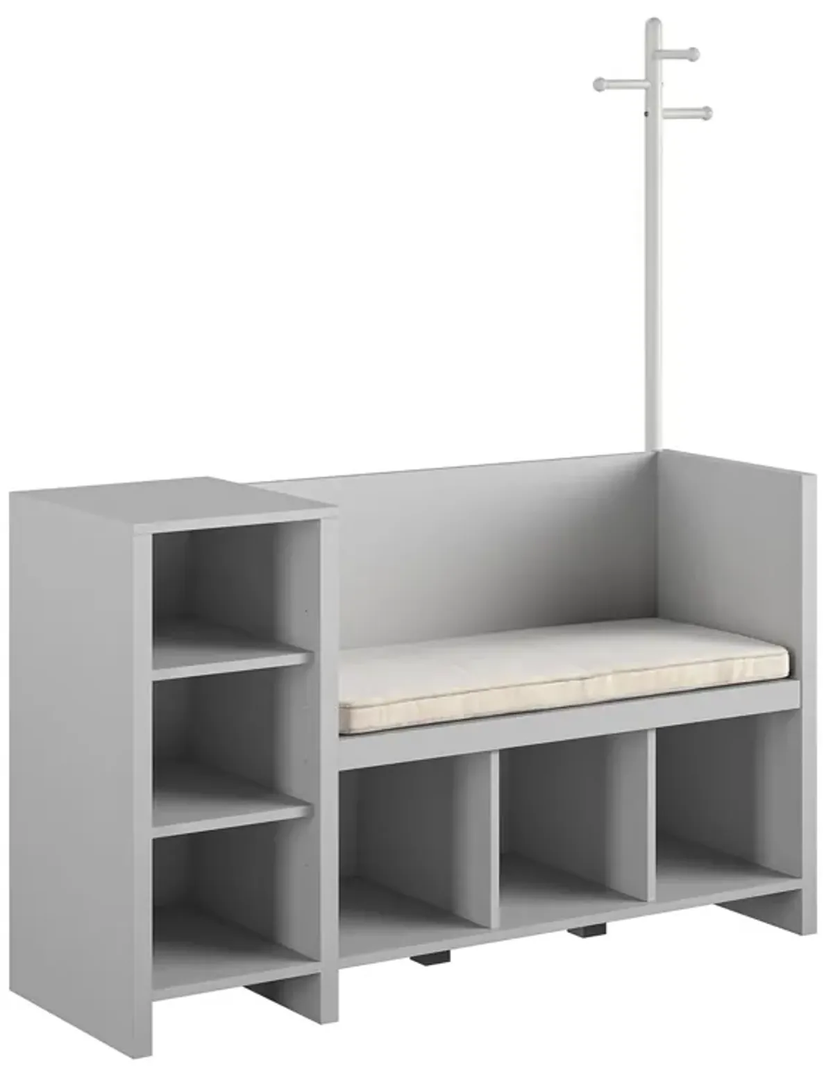 Jocelyn Storage Bench and Coat Rack with 6 Shelves