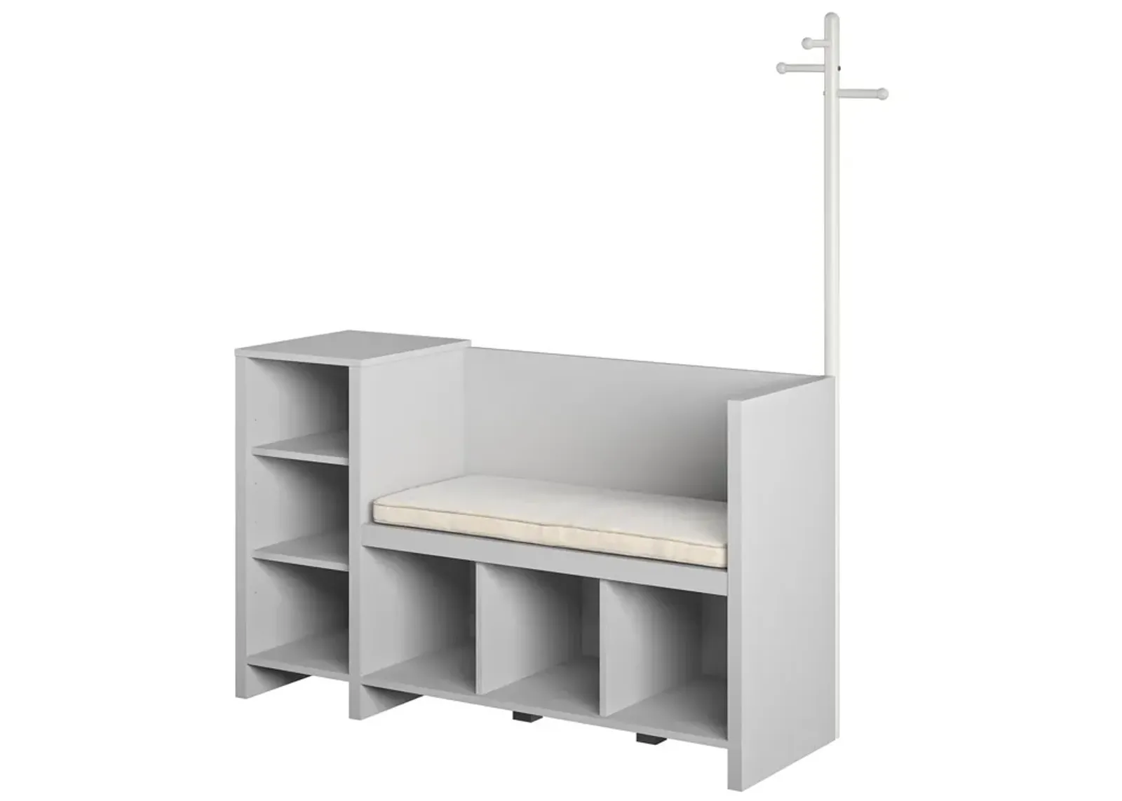 Jocelyn Storage Bench and Coat Rack with 6 Shelves