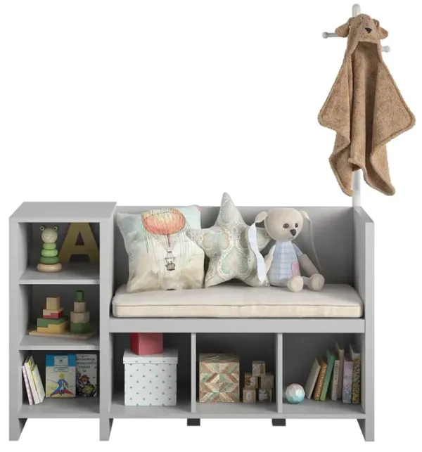 Jocelyn Storage Bench and Coat Rack with 6 Shelves