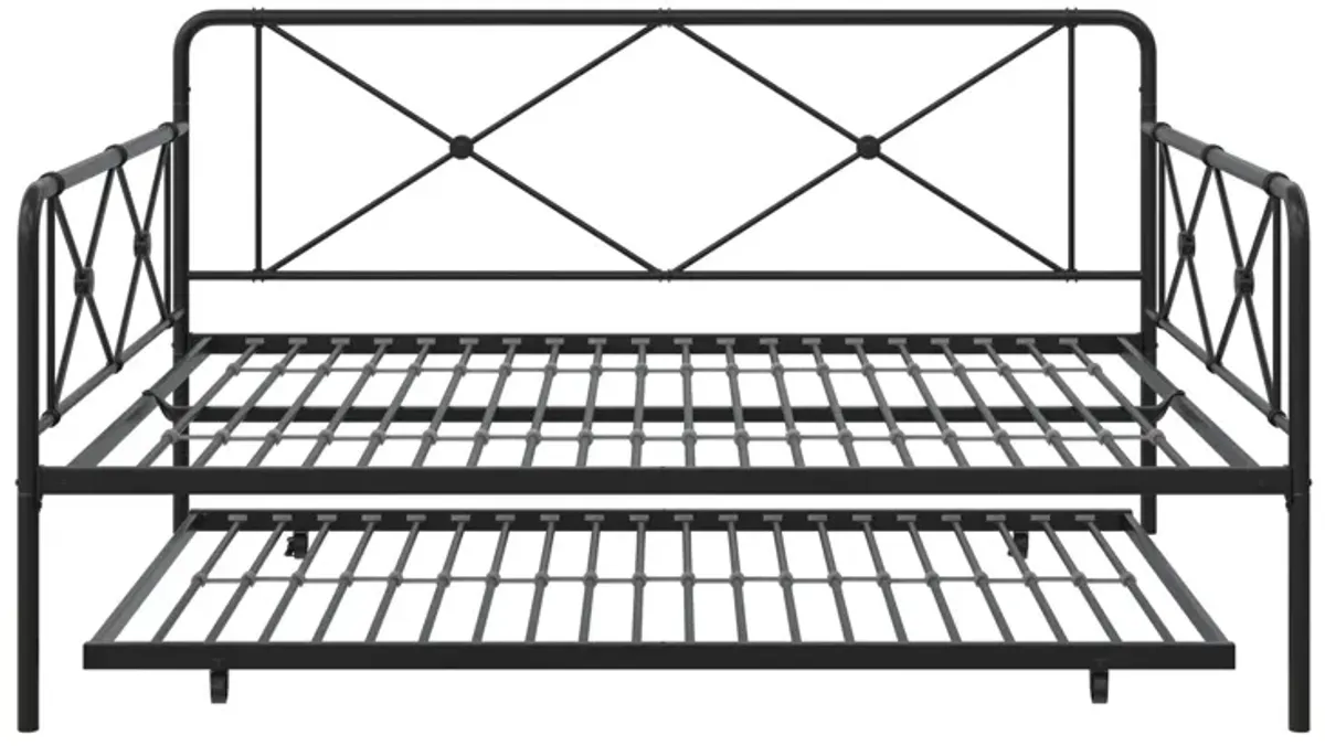 Ally Metal Farmhouse Style Daybed and Trundle Set