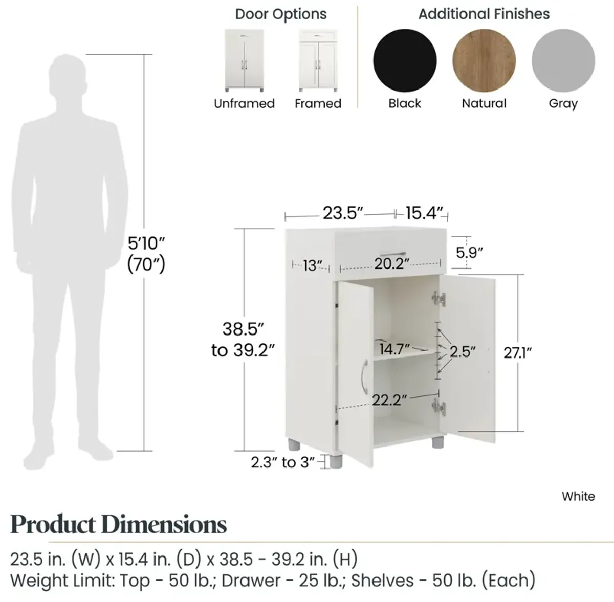 Basin 24 Inch 2 Door Base Storage Cabinet