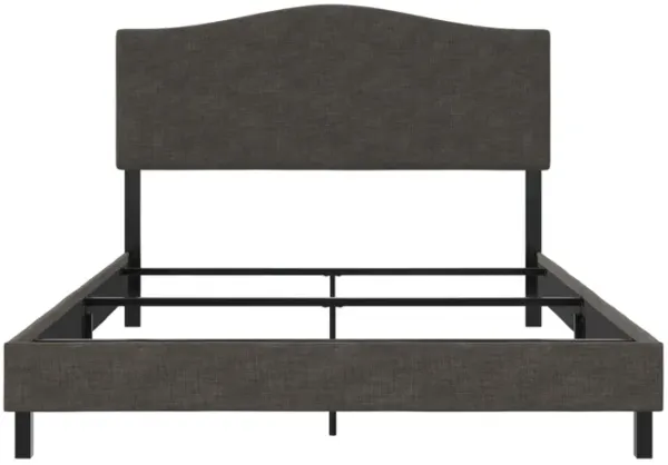 Mason Linen Upholstered Bed with Camelback Curved Headboard