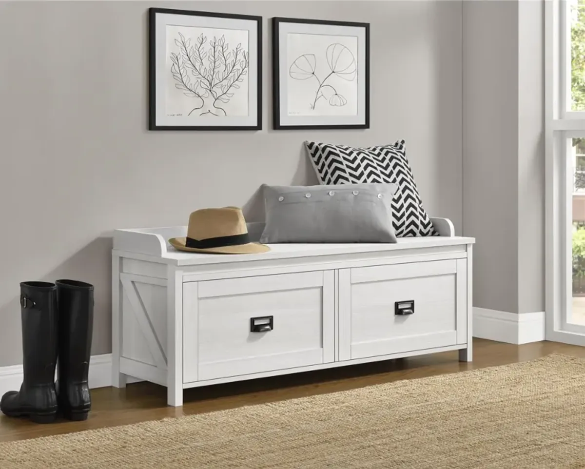 Farmington Rustic Farmhouse Entryway Storage Bench with Drawers