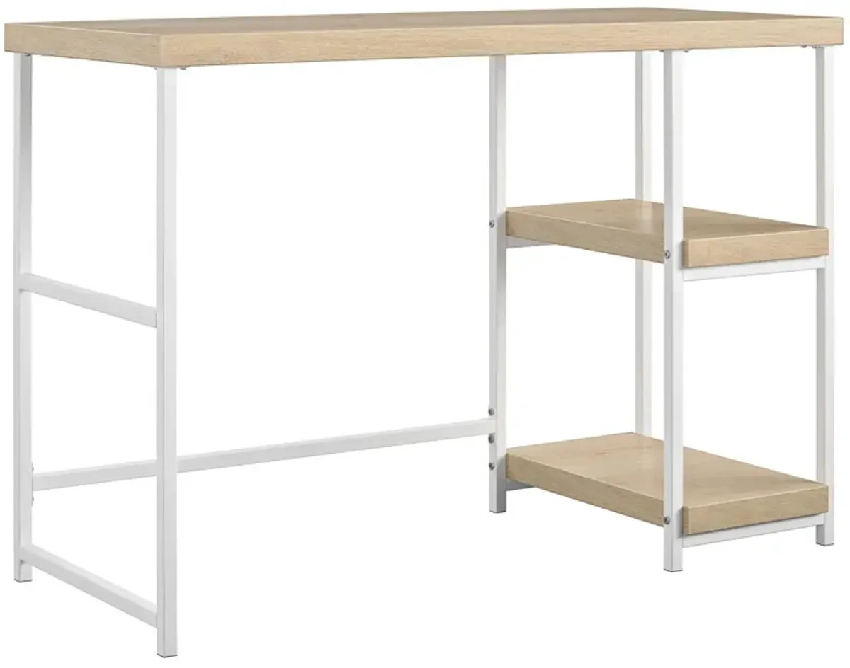 Kimberly Kids Desk with Reversible Shelves and Large Work Surface