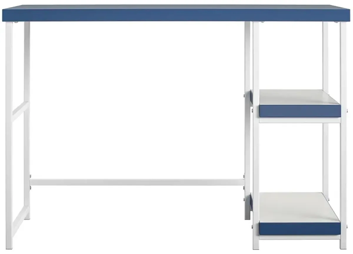 Kimberly Kids Desk with Reversible Shelves and Large Work Surface