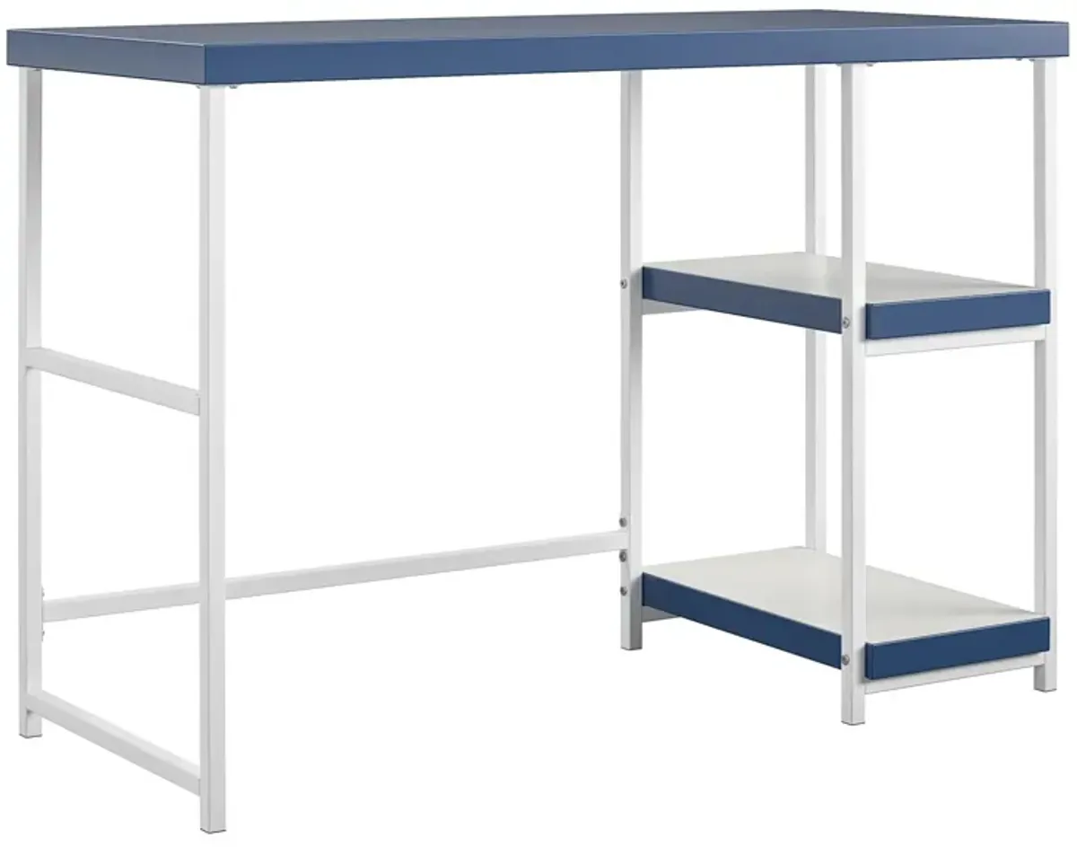 Kimberly Kids Desk with Reversible Shelves and Large Work Surface