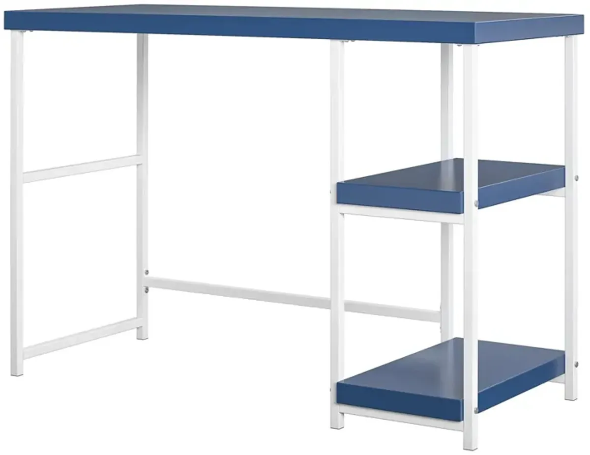 Kimberly Kids Desk with Reversible Shelves and Large Work Surface