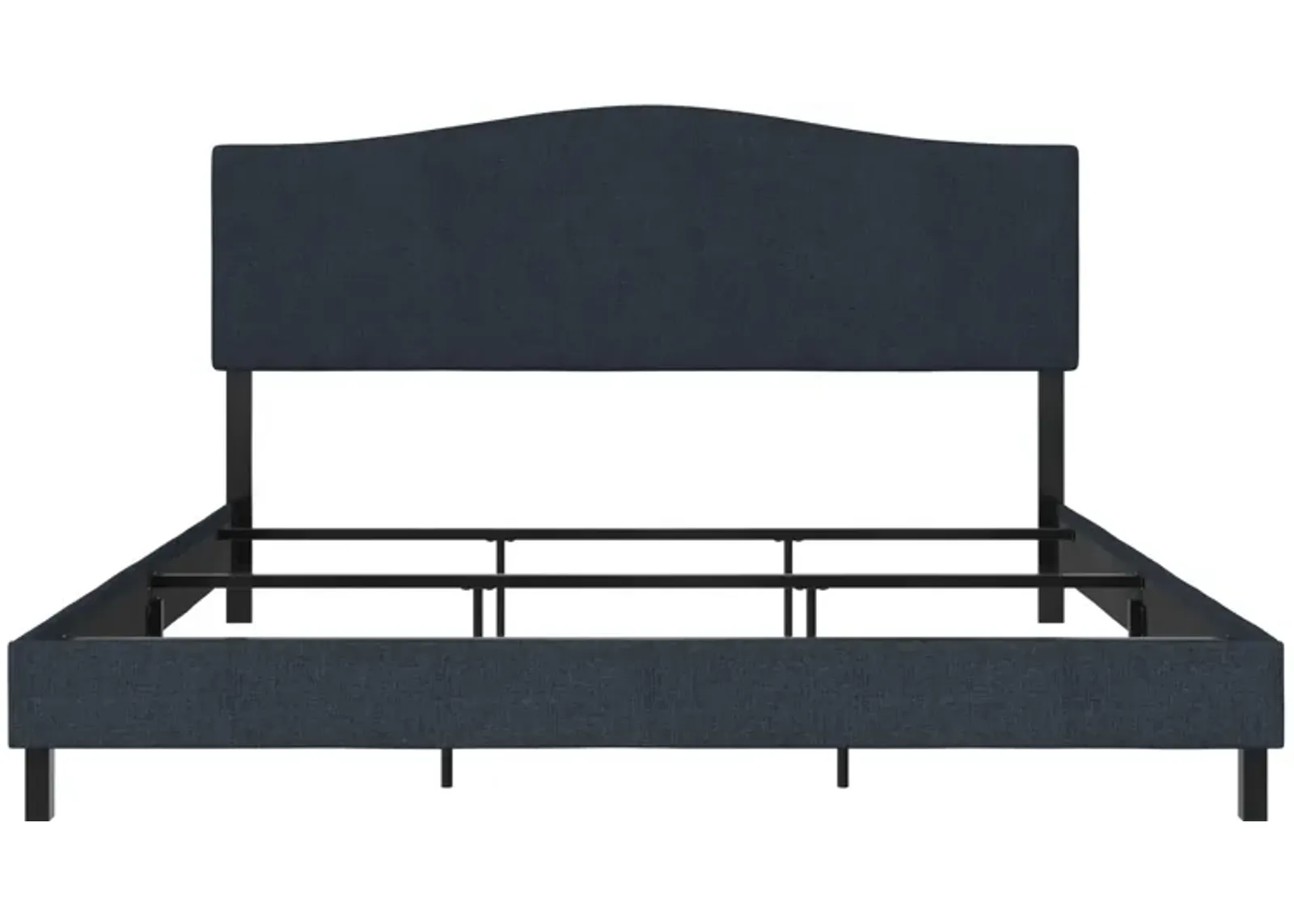 Mason Linen Upholstered Bed with Camelback Curved Headboard