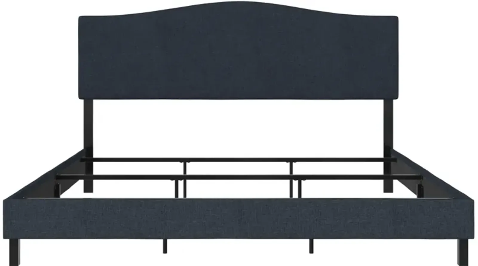 Mason Linen Upholstered Bed with Camelback Curved Headboard