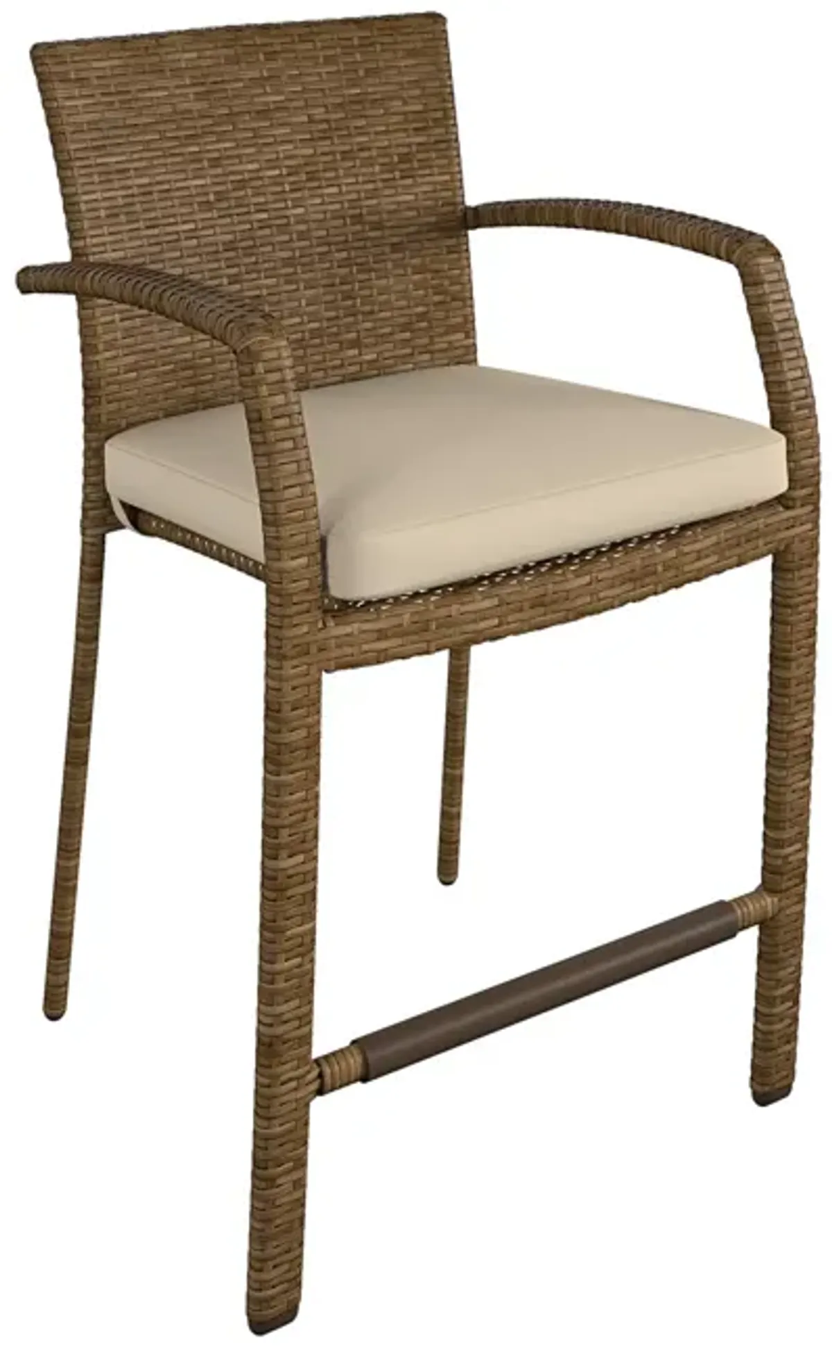 3 Piece High Top Bistro Wicker Patio Table and Chairs Set