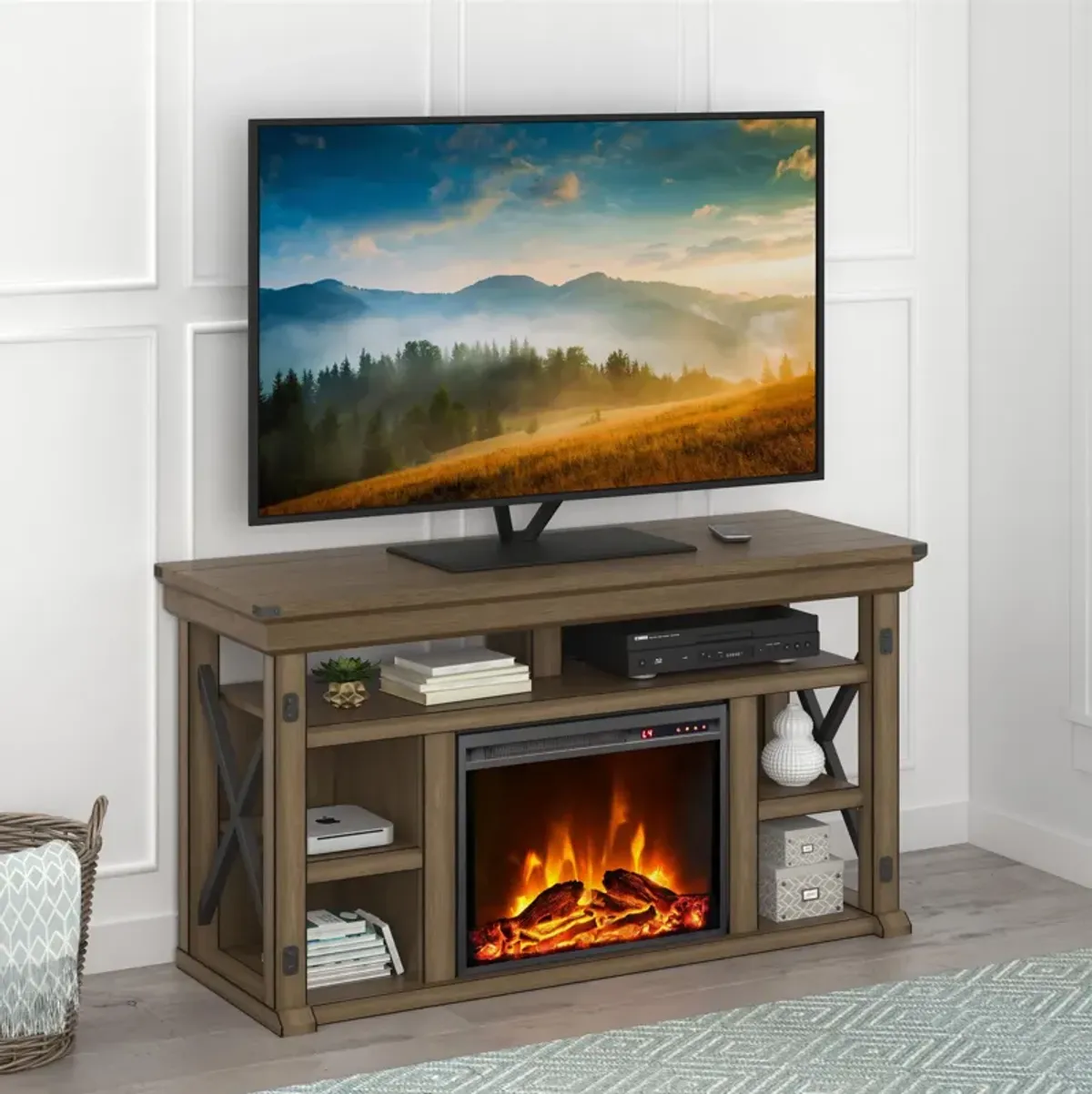 Wildwood Electric Fireplace TV Stand for TVs up to 60 Inch