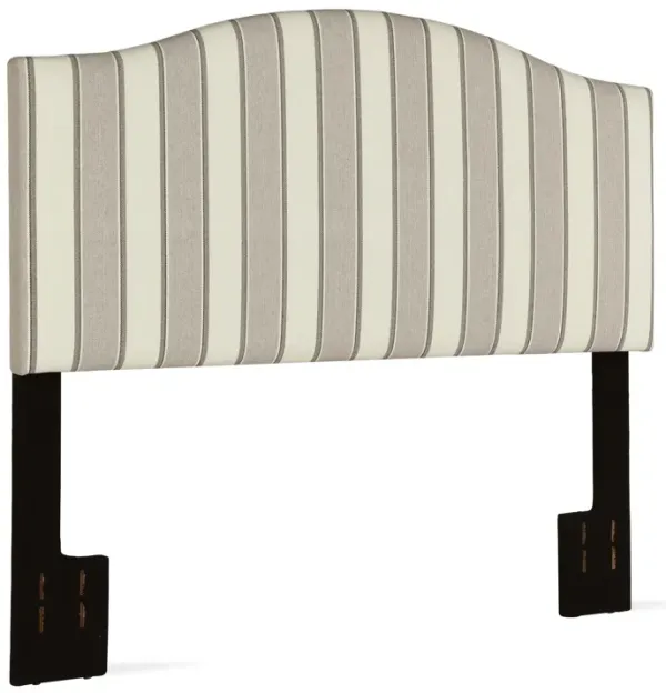 Sutton Adjustable Upholstered Camelback Striped Headboard