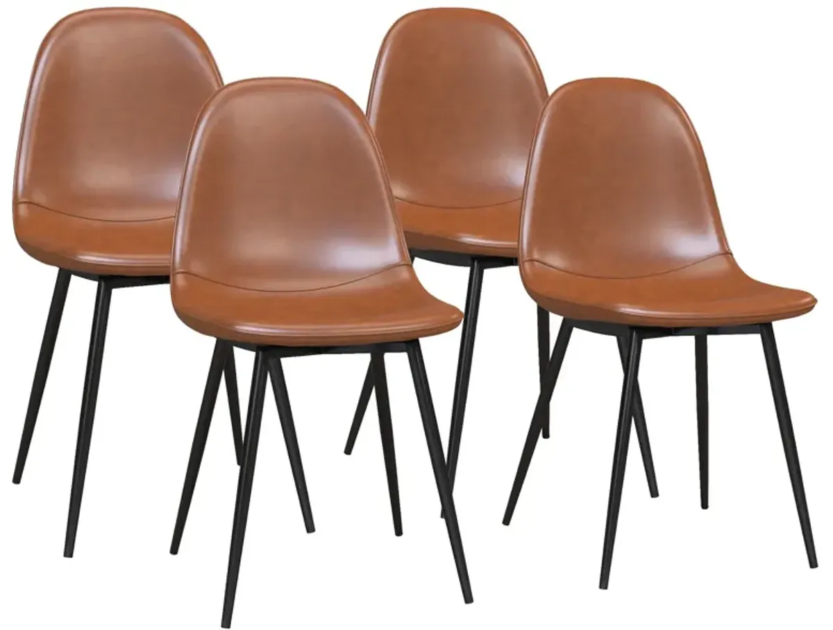 Brandon Upholstered Mid Century Modern Kitchen Dining Chairs, Set of 4