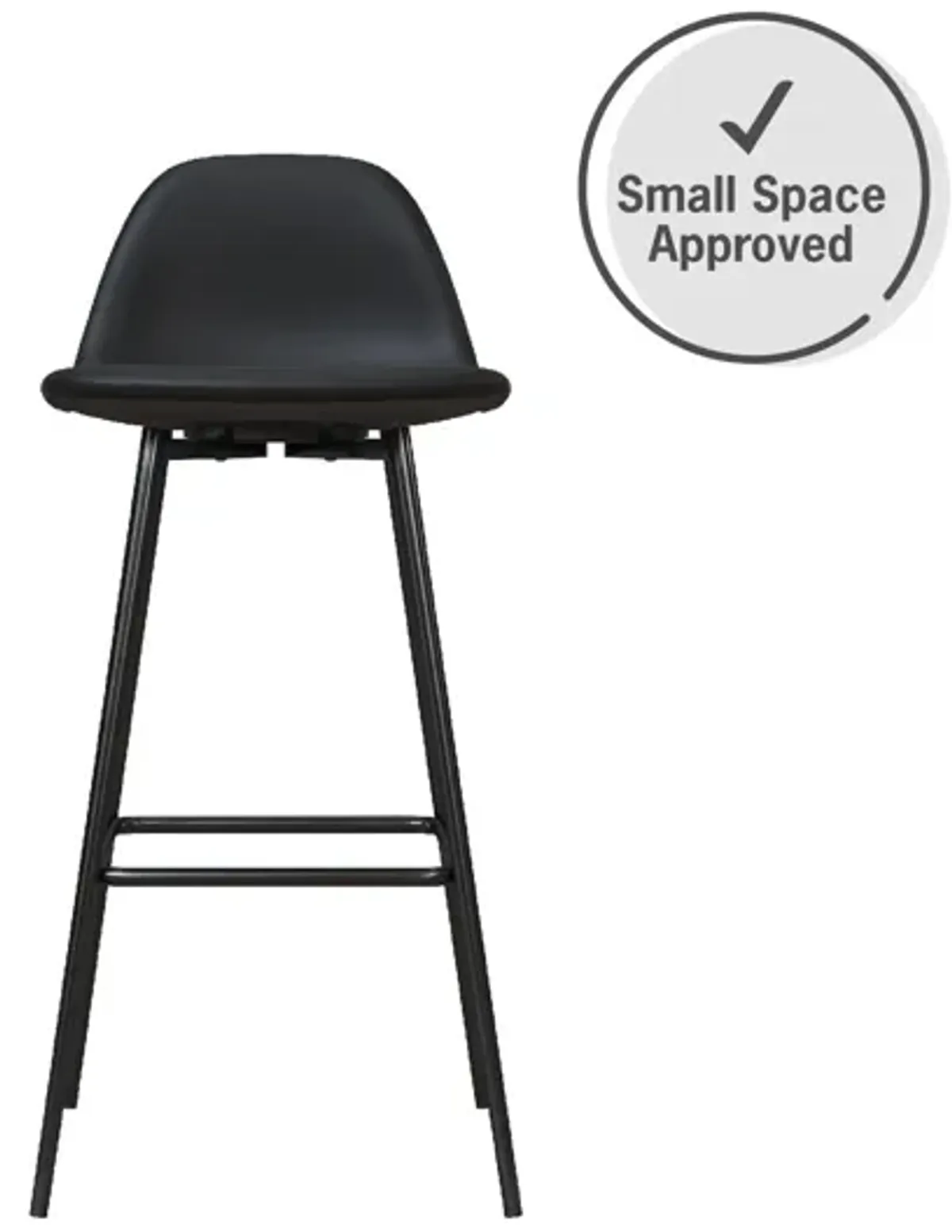 Brandon Upholstered Mid Century Modern Kitchen Bar Stool with Metal Legs