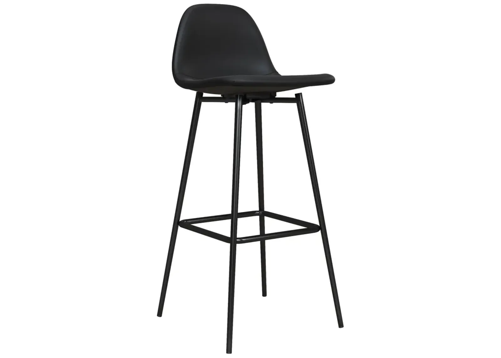 Brandon Upholstered Mid Century Modern Kitchen Bar Stool with Metal Legs