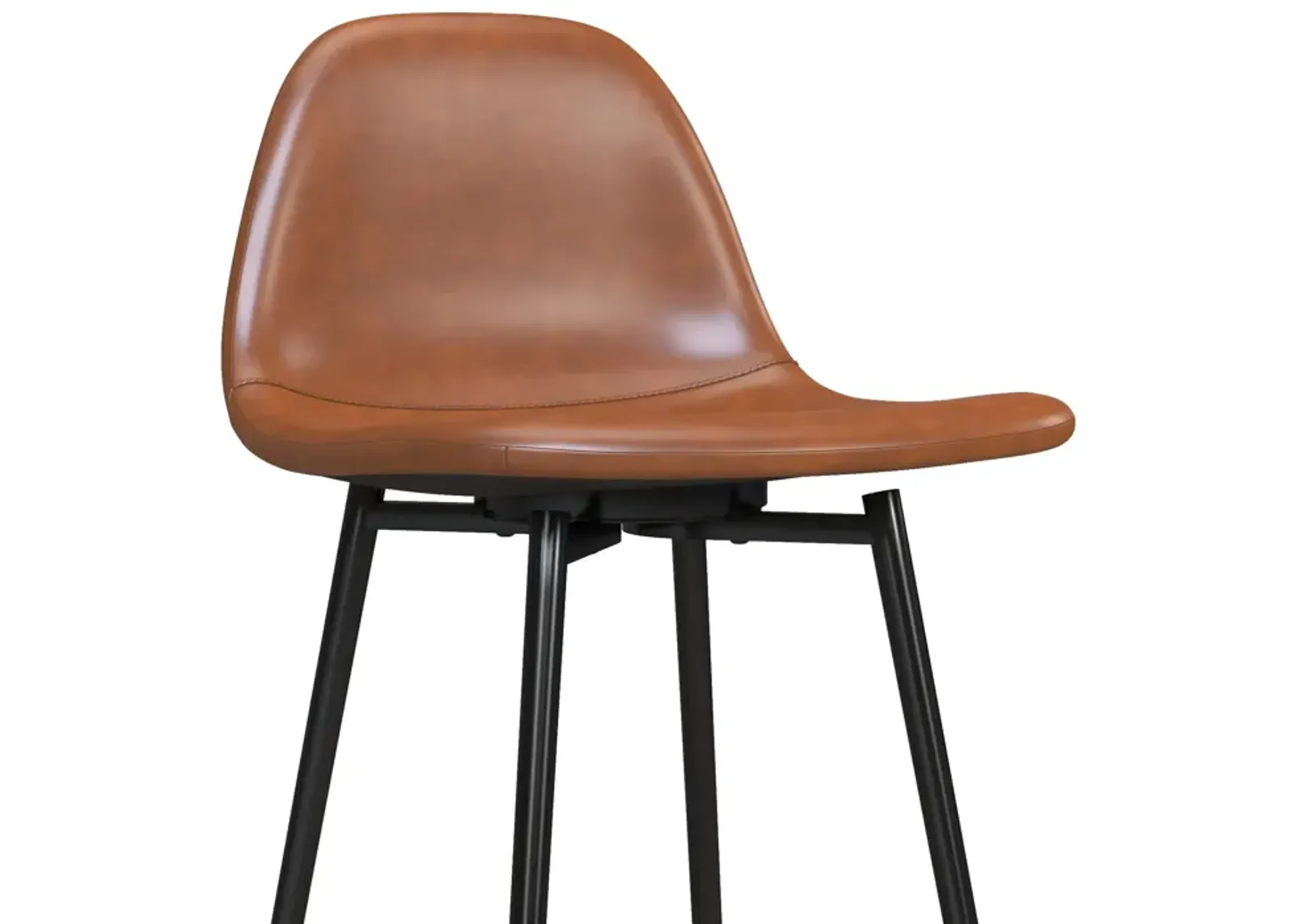 Brandon Upholstered Mid Century Modern Kitchen Bar Stool with Metal Legs