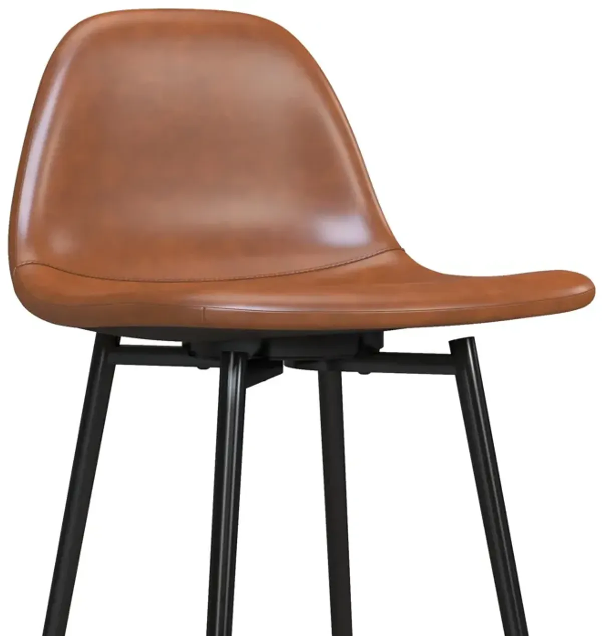 Brandon Upholstered Mid Century Modern Kitchen Bar Stool with Metal Legs