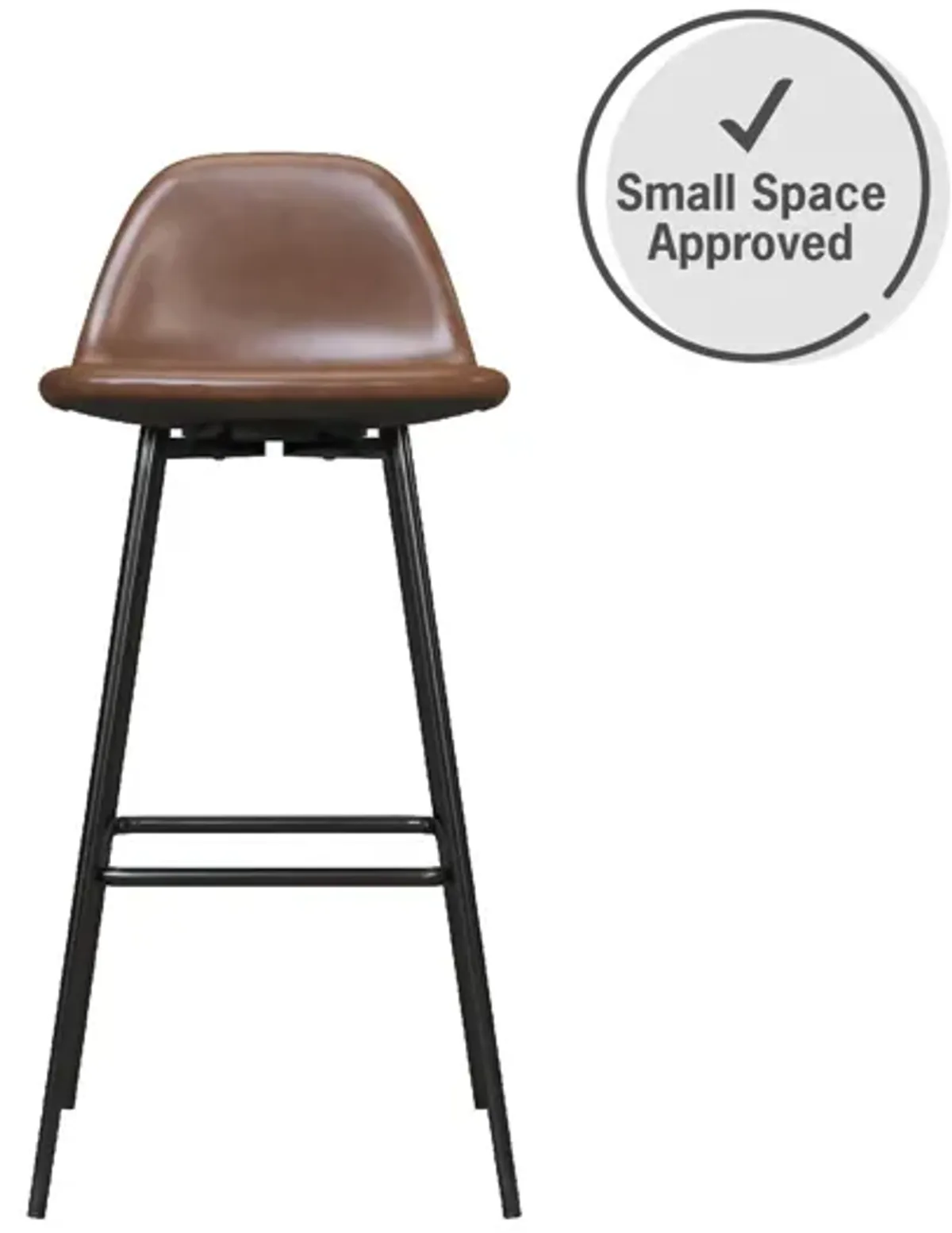 Brandon Upholstered Mid Century Modern Kitchen Bar Stool with Metal Legs