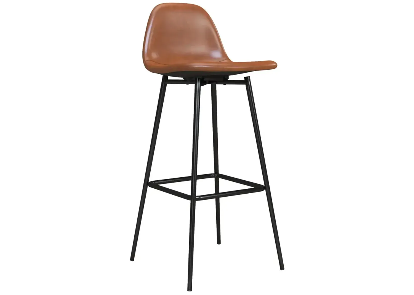 Brandon Upholstered Mid Century Modern Kitchen Bar Stool with Metal Legs