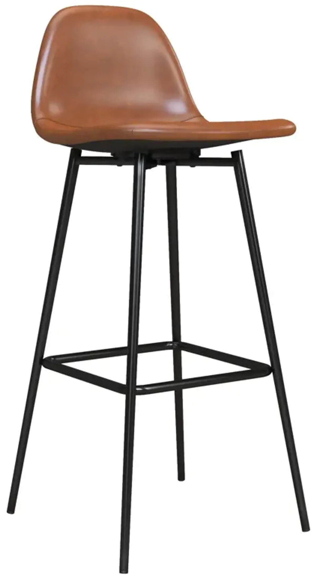 Brandon Upholstered Mid Century Modern Kitchen Bar Stool with Metal Legs