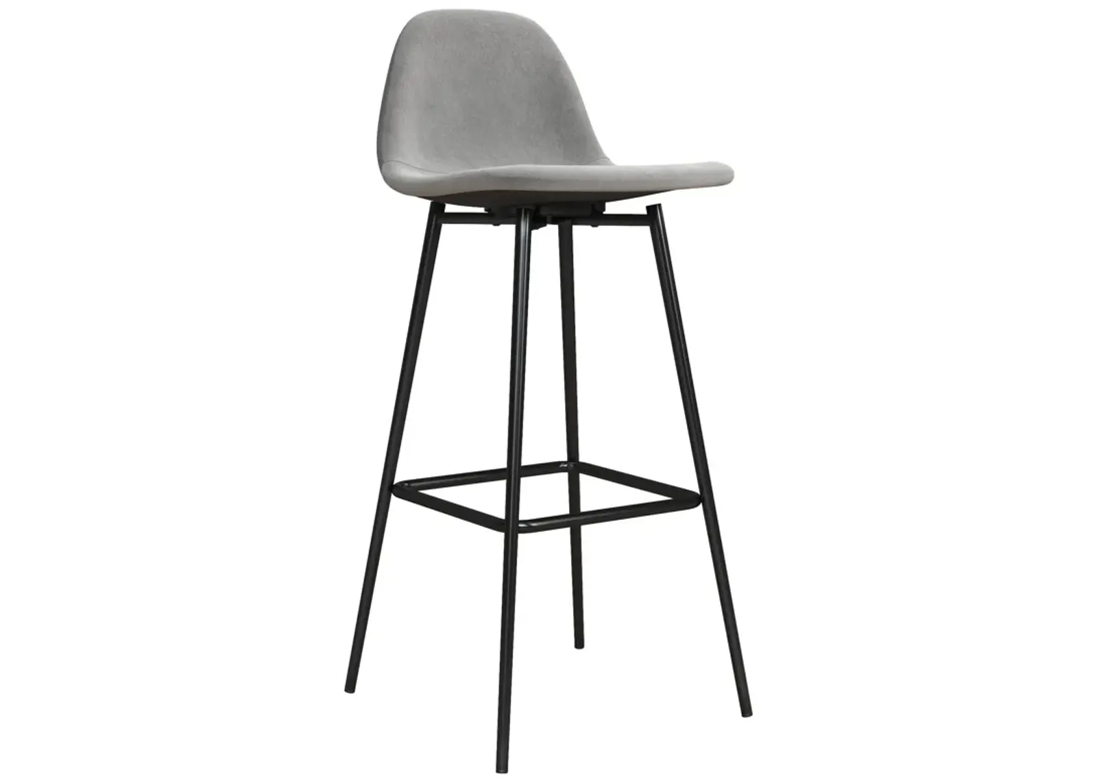 Brandon Upholstered Mid Century Modern Kitchen Bar Stool with Metal Legs