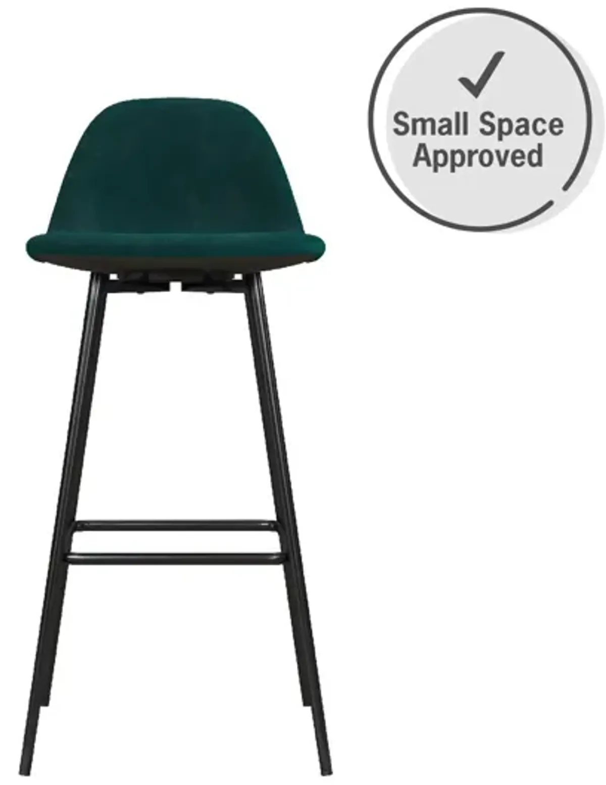 Brandon Upholstered Mid Century Modern Kitchen Bar Stool with Metal Legs