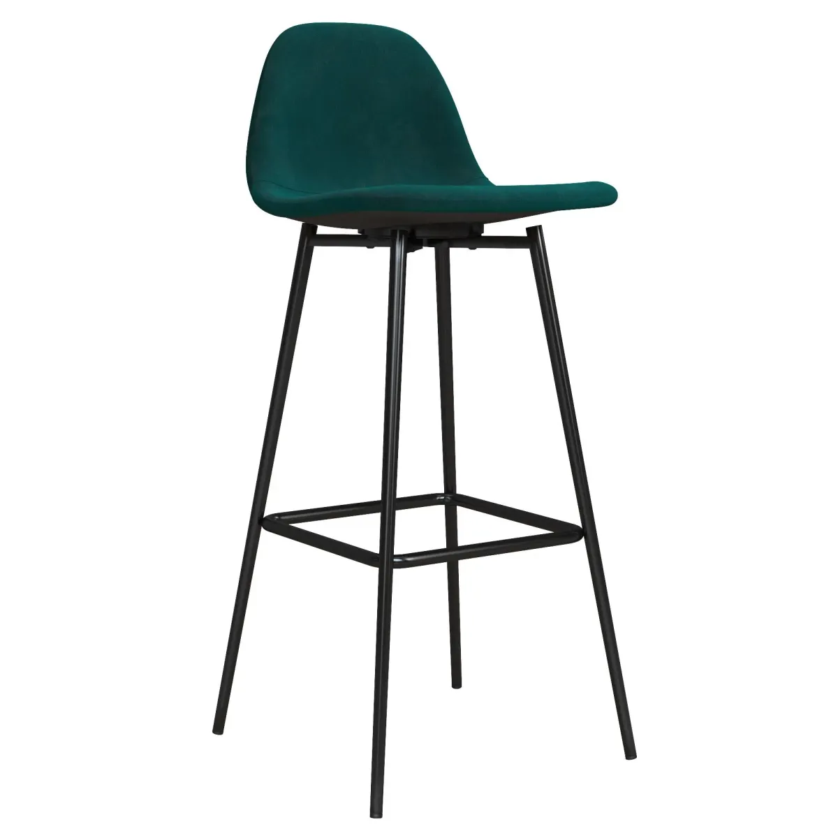 Brandon Upholstered Mid Century Modern Kitchen Bar Stool with Metal Legs