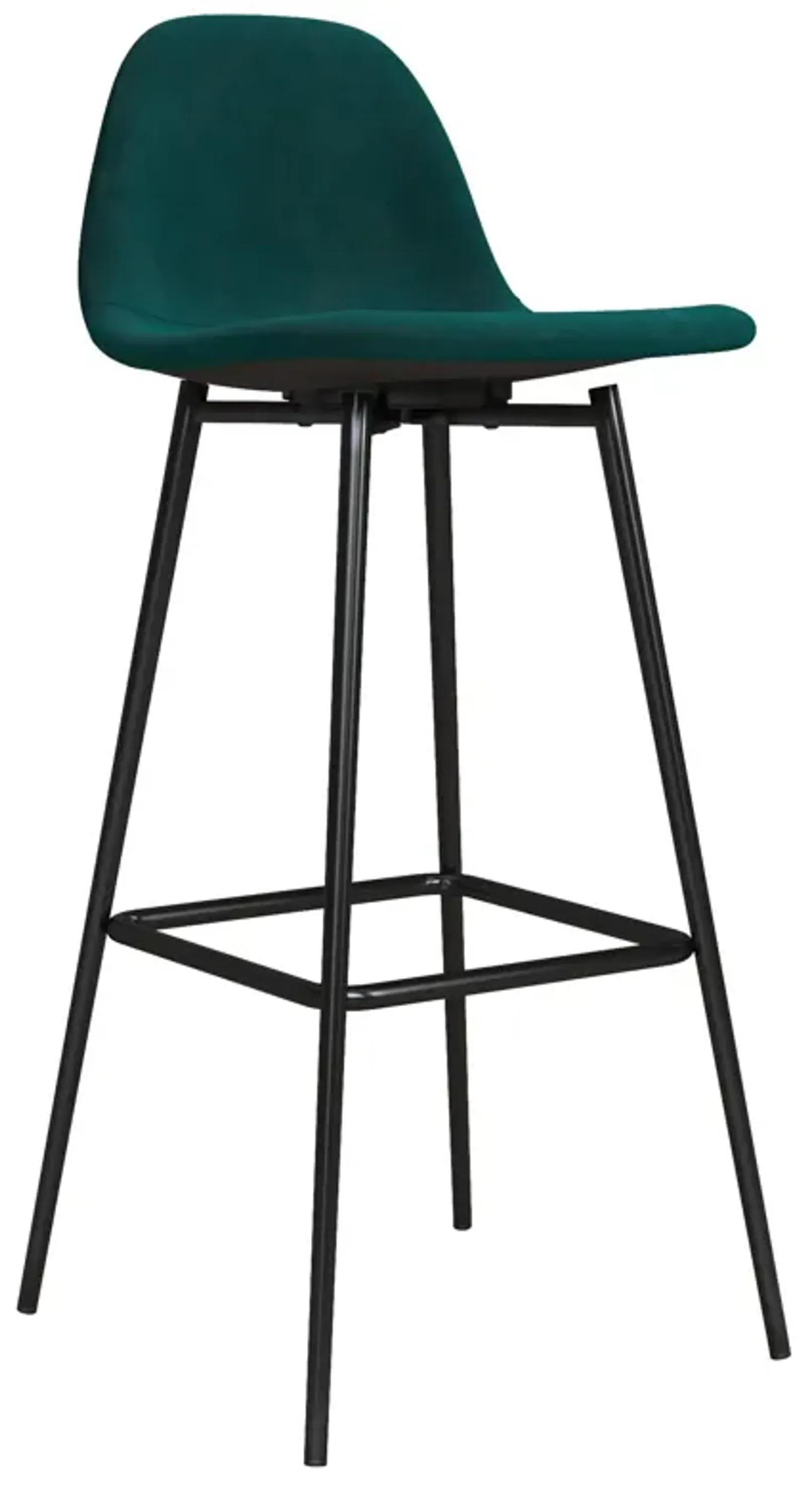 Brandon Upholstered Mid Century Modern Kitchen Bar Stool with Metal Legs