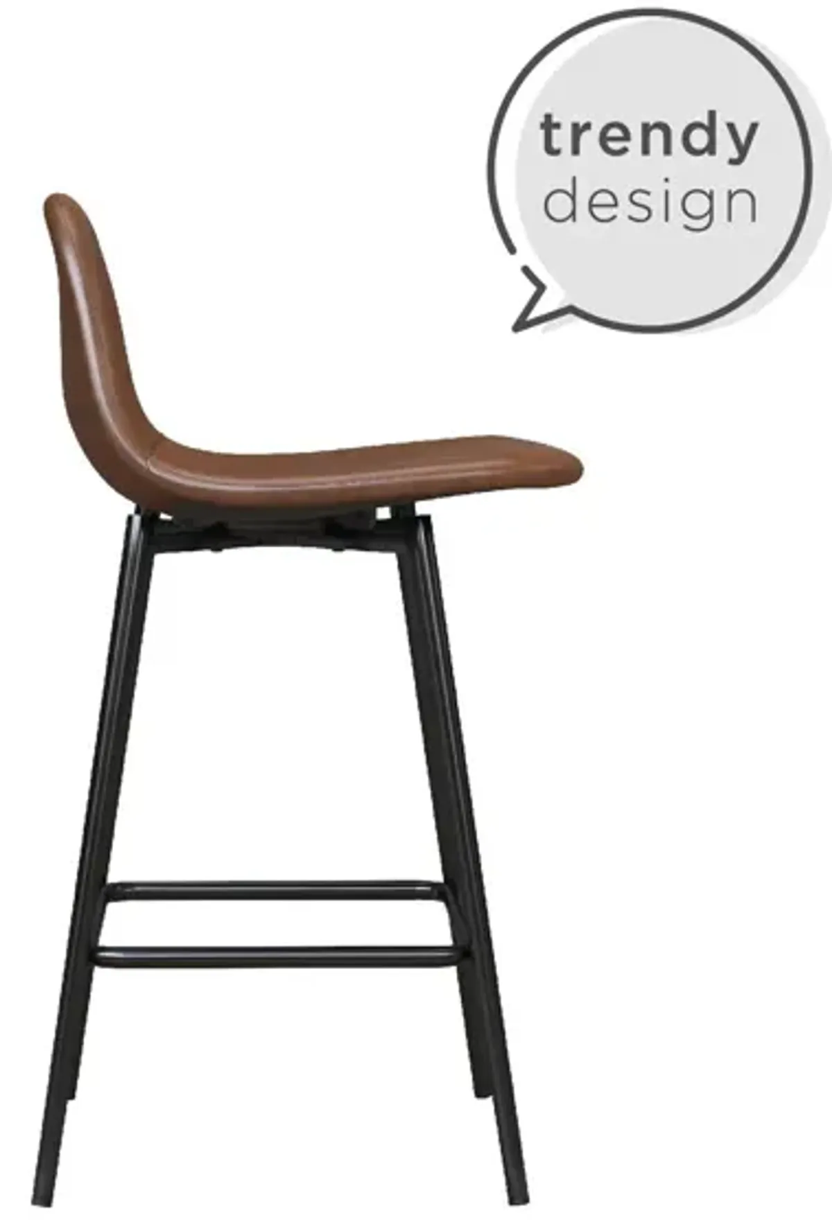 Brandon Upholstered Mid Century Modern Counter Height Bar Stool