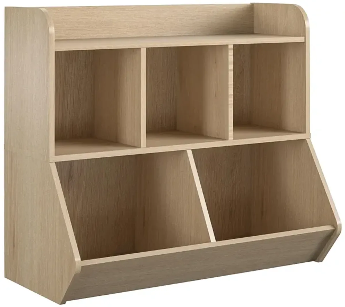 Jocelyn Storage Bookcase and Toy Box with 5 Open Compartments