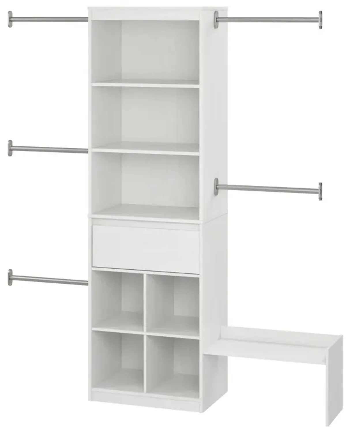 Grow with Me Adjustable Closet Organizer System with Adjustable Poles