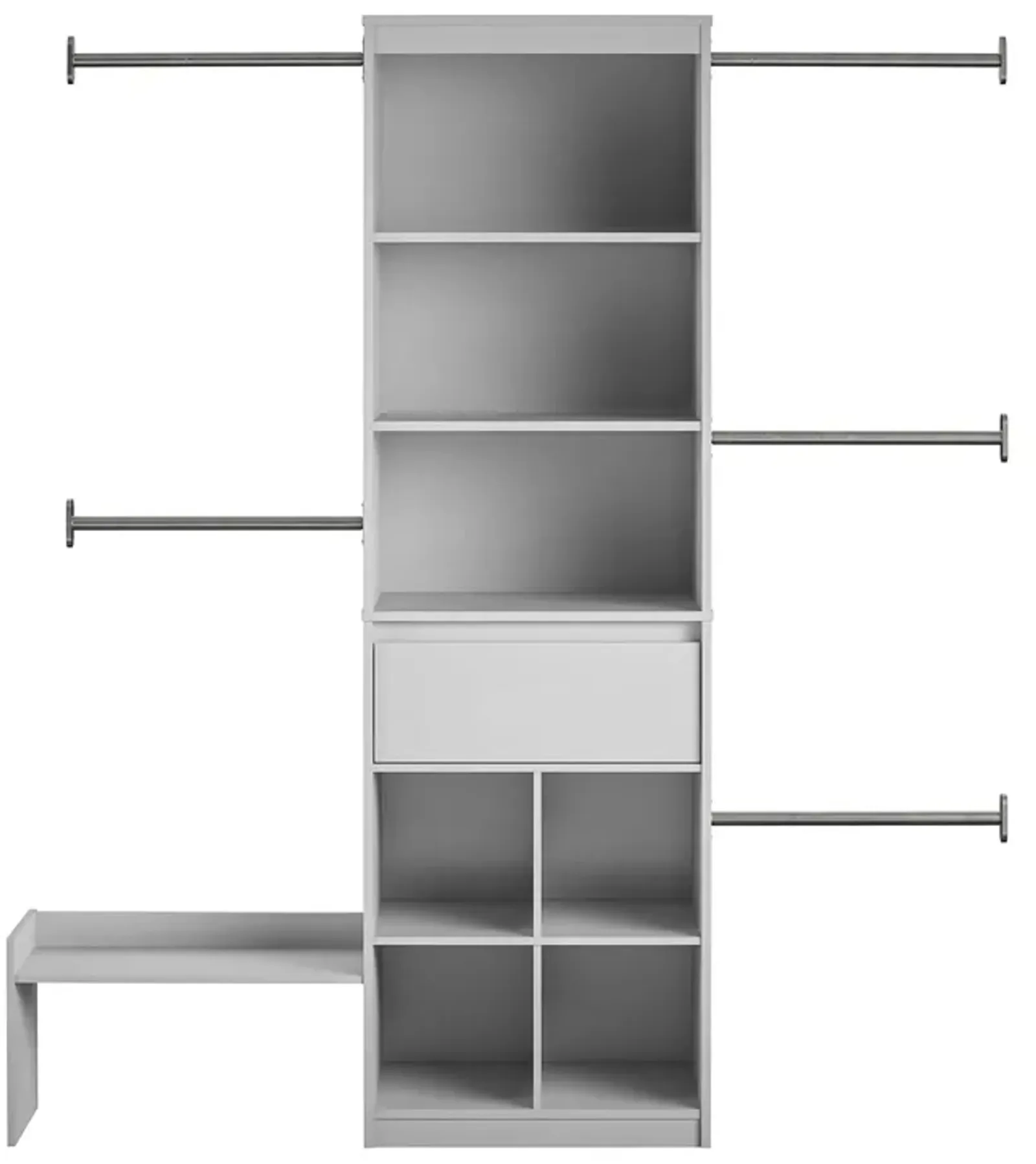 Grow with Me Adjustable Closet Organizer System with Adjustable Poles