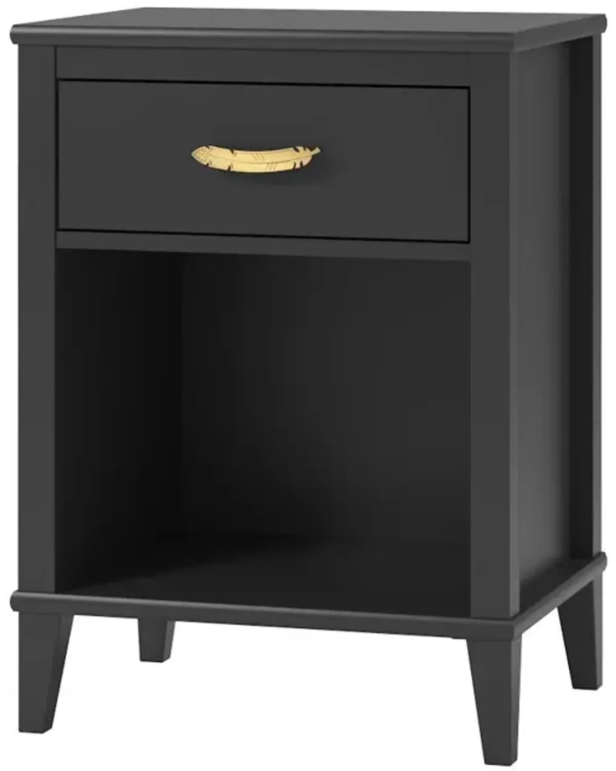 Monarch Hill Hawken Nightstand with Gold Feather Drawer Pull