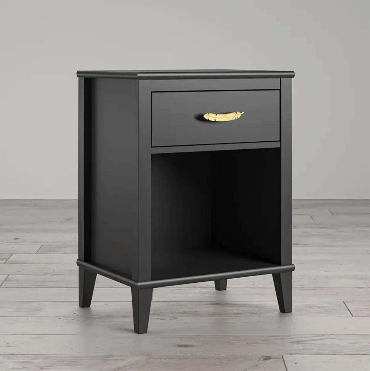 Monarch Hill Hawken Nightstand with Gold Feather Drawer Pull