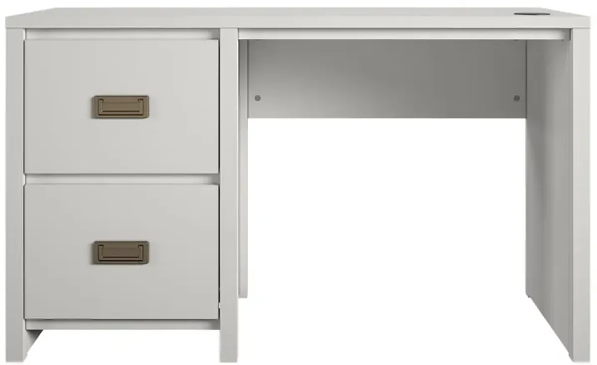 Monarch Hill Haven Single Pedestal Desk with Gold Drawer Pulls
